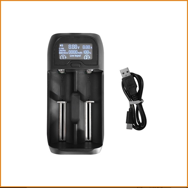 Caricabatterie per 32650 26650 18650 14500 16340 Li-Ion, Life-PO4, LIR/IMR/ICR